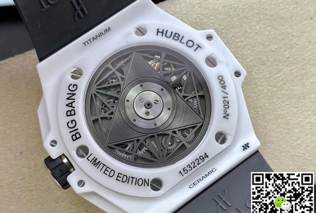 Hublot Big Bang Sang Bleu II 418.HX.2001.RX.MXM21 BB Factory 1:1 Best Edition Replica Watch White Strap